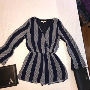 YA navy and white Romper Medium